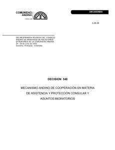 decision 548 mecanismo andino de cooperación en materia de
