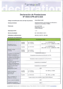 Declaración de Prestaciones Nº 0543-CPR—2013-025