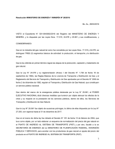 Resolución MINISTERIO DE ENERGÍA Y MINERÍA Nº 28/2016 Bs