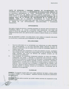 carta de intención y convenio general de colaboración que celebran