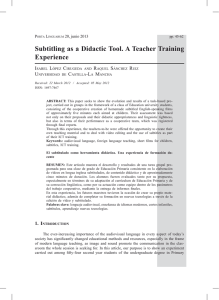 Subtitling as a Didactic Tool. A Teacher Training Experience