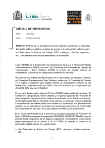 CRITERIO INTERPRETATIVO - Consejo Transparencia y Buen