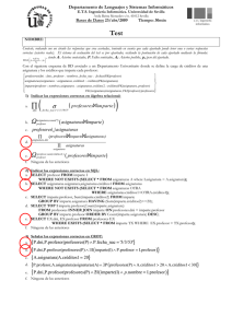 Test 2008-2009 2ºC - Departamento de Lenguajes y Sistemas
