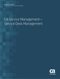 CA Service Management—Service Desk Manager