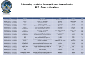 Calendario y resultados de competiciones internacionales 2017