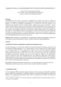 modelo para el análisis didáctico en educación matemática1