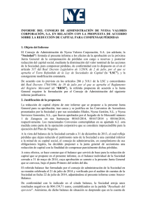 informe del consejo de administración de nyesa valores corporación