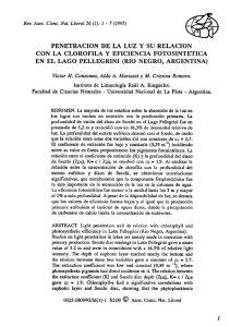 penetracion de la luz y su relacion con la clorofila