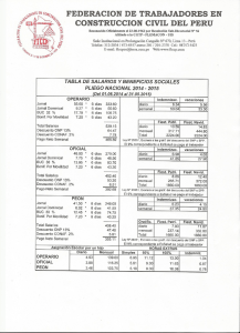 Tabla de Salarios y Beneficios Sociales del 01/06