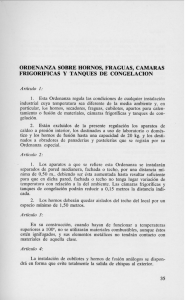 Ordenanza sobre hornos, fraguas, camaras frigorificas y tanques de