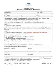 Tulsa Public Schools McKinney Vento Enrollment Questionnaire