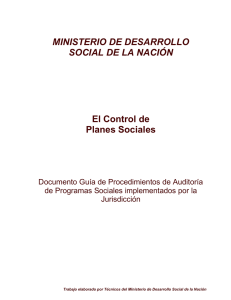MINISTERIO DE DESARROLLO SOCIAL DE LA NACIÓN El Control