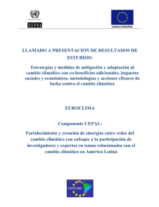 Convocatoria para la presentación de estudios sobre cambio climático