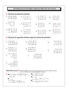 Sistemas de ecuaciones con y sin parámetro y problemas. Método