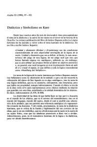 Dialéctica y Simbolismo en Kant