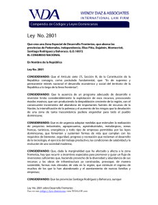 Ley 28-01 sobre Desarrollo Fronterizo