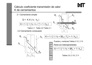 Cálculo coeficiente transmisión de calor K de cerramientos h θe h