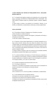 CARTA ORGÁNICA DEL PARTIDO DE LOS TRABAJADORES