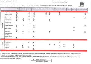 INFORMACIÓN DE ALERGENOS ARROCERÍAS MEDITERRÁNEO