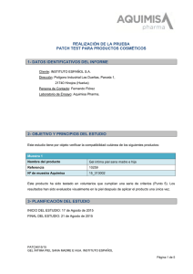 realizaci&oacute;n de la prueba patch test para