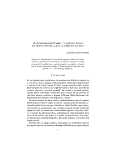 TRATAMIENTO JURÍDICO DE LOS DATOS CLÍNICOS EN MÉXICO