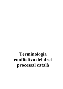 Terminologia conflictiva del dret processal català
