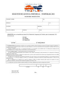 Licencia Individual - Federación Aragonesa de Triatlón