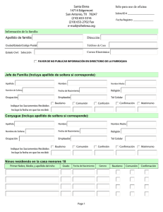 Parish Registration Form (Spanish)