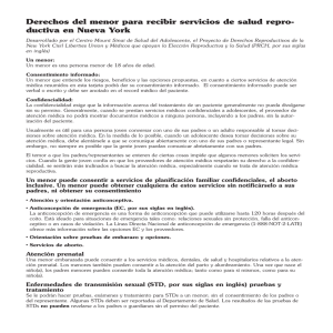 Derechos del menor para recibir servicios de salud repro