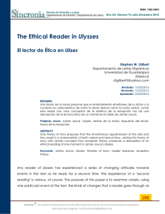 The Ethical Reader in Ulysses - Sincronía