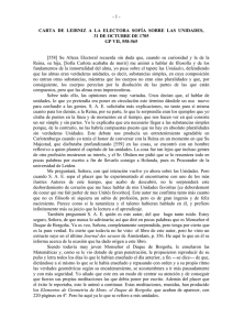 Carta de Leibniz a la electora Sofía sobre las unidades
