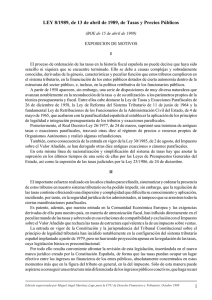 Ley 8/1989, Tasas y precios públicos