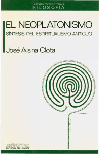 Alsina Clota Jose El Neoplatonismo