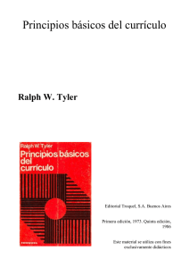 Principios b&aacute;sicos del curr&iacute;culo: Ralph W. Tyler