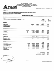 ANÁLISIS DE PRECIOS UNITARIOS