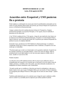 Acuerdos entre Ecopetrol y USO pusieron fin a protesta