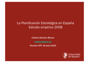La Planificación Estratégica en España Estudio empírico 2008