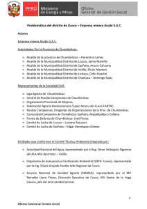 Compañía Minera Antamina SAAsociación de municipalidades…