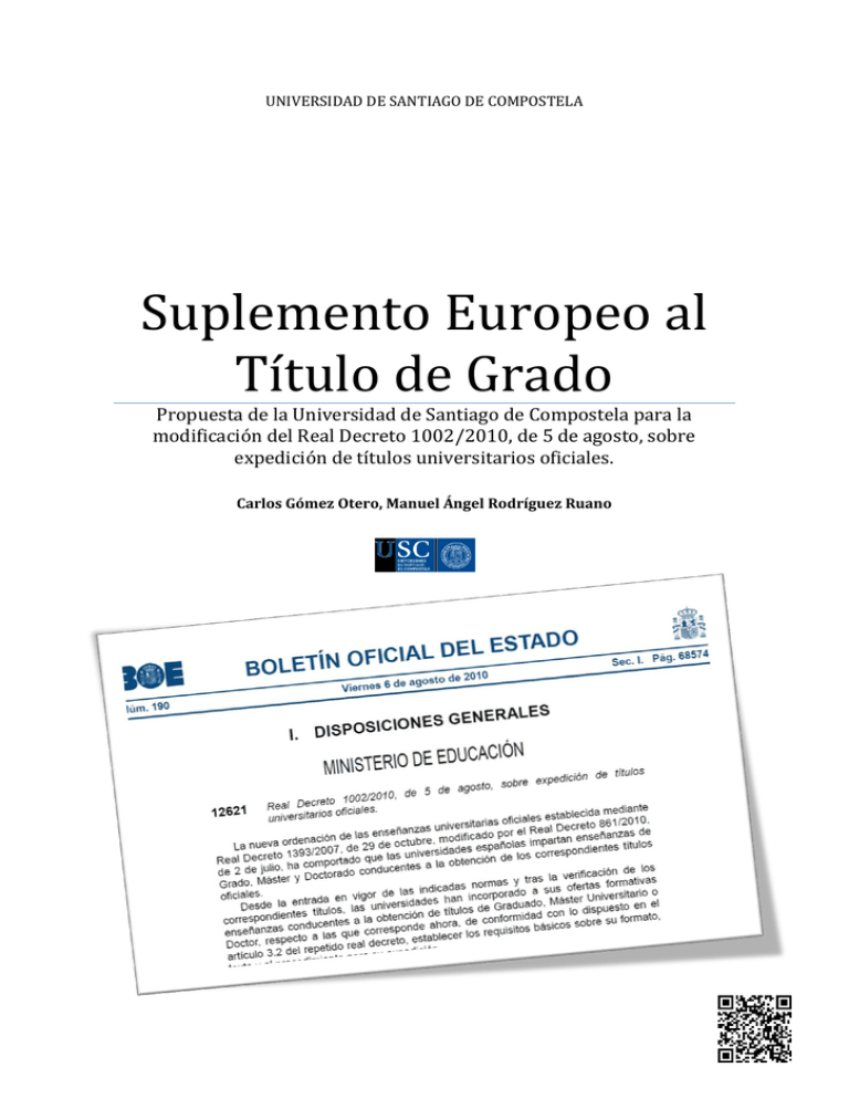 Suplemento Europeo Al Título De Grado