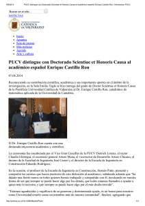 PUCV distingue con Doctorado Scientiae et Honoris Causa al