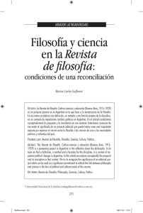 Filosofía y ciencia en la Revista de filosofía: