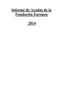 Informe de Ayudas de la Fundación Europea 2014