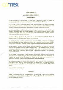 RESOLUCIÓN No. 53 COMITÉ DE COMERCIO EXTERIOR