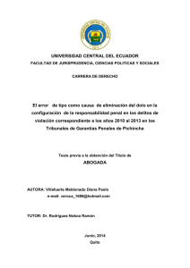 UNIVERSIDAD CENTRAL DEL ECUADOR El error de tipo como