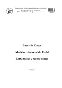 Bases de Datos Modelo relacional de Codd Estructuras y restricciones