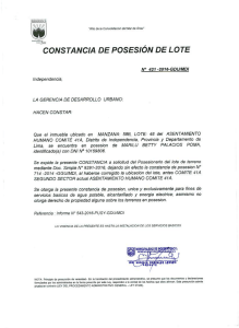 Constancia de Posesión de Lotes