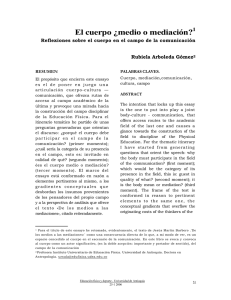 El cuerpo &iquest;medio o mediaci&oacute;n - Programa Integraci&oacute;n de