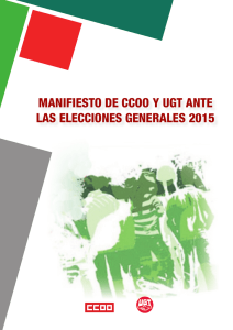 Manifiesto de UGT y CCOO ante las elecciones generales 2015