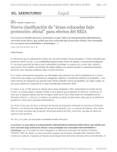 Nueva clasificación de “áreas colocadas bajo protección