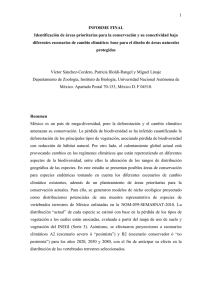 Identificación de áreas prioritarias para la conservación y su